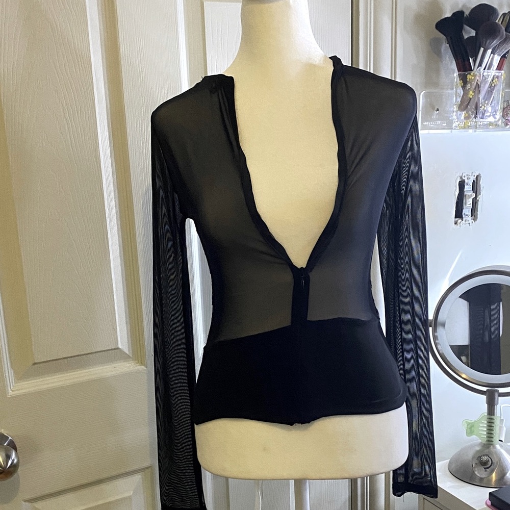 Elegant Black Sheer Top